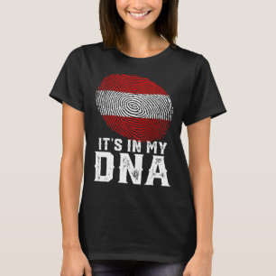 Retro It's In My Dna Fingerprint Austria Flag T-Shirt