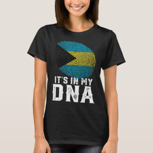 Retro It's In My Dna Fingerprint Bahamas Flag T-Shirt