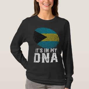 Retro It's In My Dna Fingerprint Bahamas Flag T-Shirt
