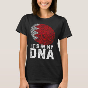 Retro It's In My Dna Fingerprint Bahrain Flag T-Shirt