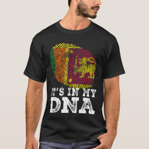 Retro It's In My Dna Sri Lanka Flag Fingerprint T-Shirt