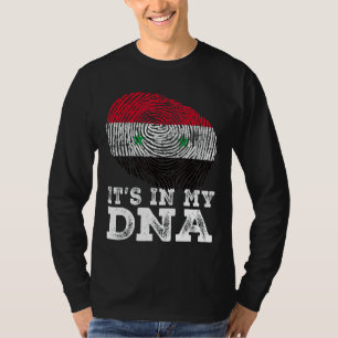 Retro It's In My Dna Syria Flag Fingerprint T-Shirt