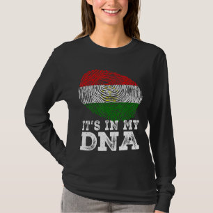 Retro It's In My Dna Tajikistan Flag Fingerprint T-Shirt