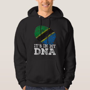 Retro It's In My Dna Tanzania Flag Fingerprint Hoodie