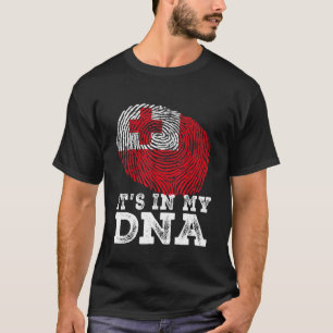 Retro It's In My Dna Tonga Flag Fingerprint T-Shirt
