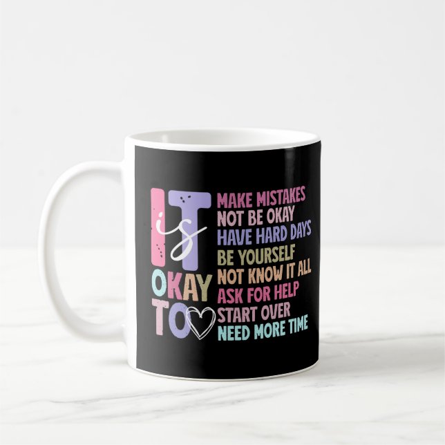 Retro It's Okay Mental Health Coffee Mug (Left)