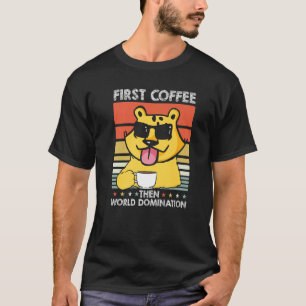 Retro Jaguar Coffee Sunglasses Big Wildlife Vinta T-Shirt