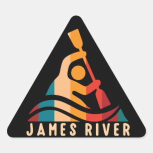 Retro James River Kayaking Triangle Sticker