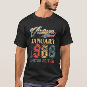 Retro January 1988 Limited Edition Vintage 34 Year T-Shirt