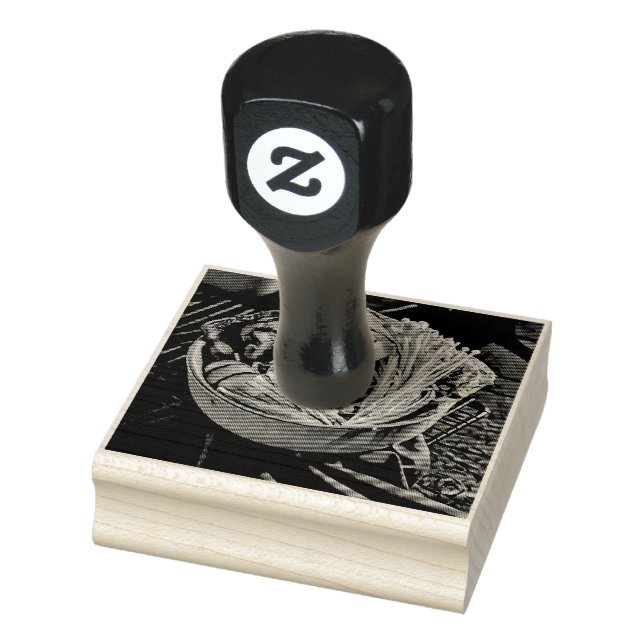 Retro Japanese Art Rubber Stamp (Stamp)