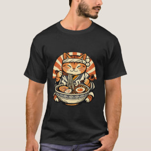 Retro Japanese Cat Ramen Shirt – Vintage Style Cut