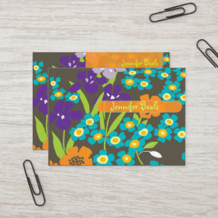 Retro Japanese Iris Business Card