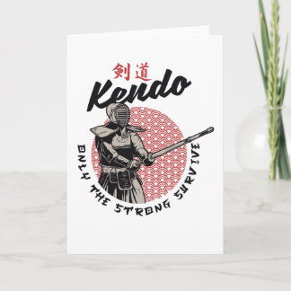Retro Japanese Kendo - Only the Strong Survive Card