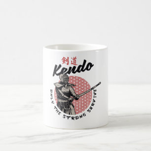 Retro Japanese Kendo - Only the Strong Survive Coffee Mug