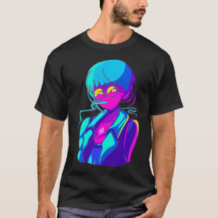 Retro Japanese Manga Anime Girl Animation Cartoon  T-Shirt