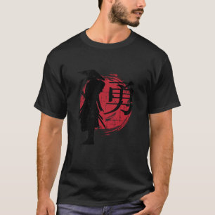 Retro Japanese Warrior Samurai Japan Writing Gift  T-Shirt