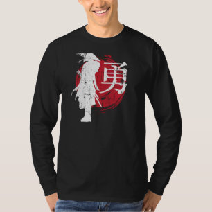 Retro Japanese Warrior Samurai Japan Writing Men T-Shirt