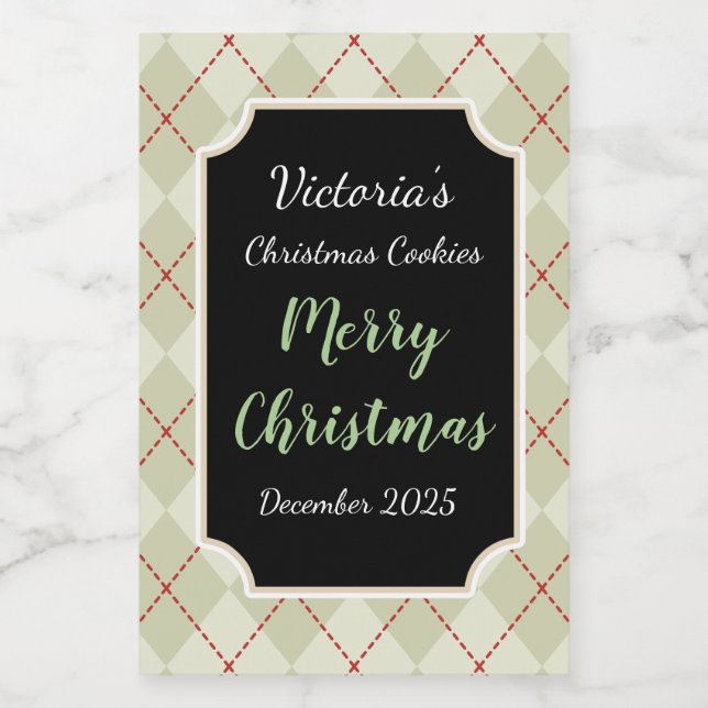 Retro Jar Christmas Cookies Labels Gift Stickers (Single Label)