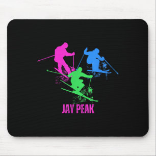 Retro Jay Peak Vermont Skiing Skier 90s  Mouse Mat