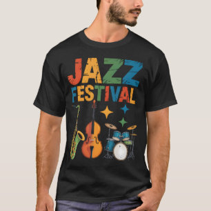 Retro Jazz Festival Saxophone Bass Drum T-Shirt