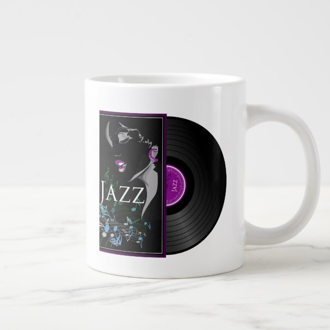 Retro Jazz Large Coffee Mug (Right)