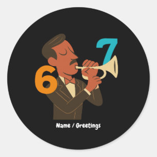 Retro Jazz Spirit 67 – Mid-Century Modern Festival Classic Round Sticker