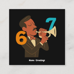 Retro Jazz Spirit 67 – Mid-Century Modern Festival Square Business Card