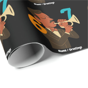 Retro Jazz Spirit 67 – Mid-Century Modern Festival Wrapping Paper