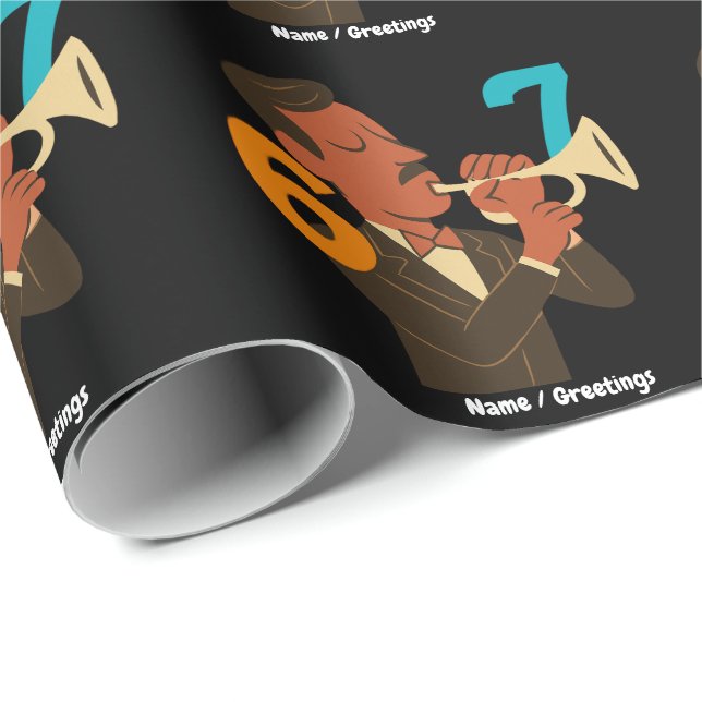 Retro Jazz Spirit 67 – Mid-Century Modern Festival Wrapping Paper (Roll Corner)