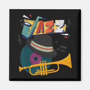 Retro Jazz Trumpets Funny Player Music Festival Ne Magnet