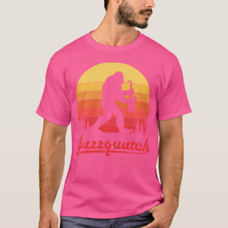 Retro Jazzquatch Sasquatch Jazz Musician Funny Sax T-Shirt