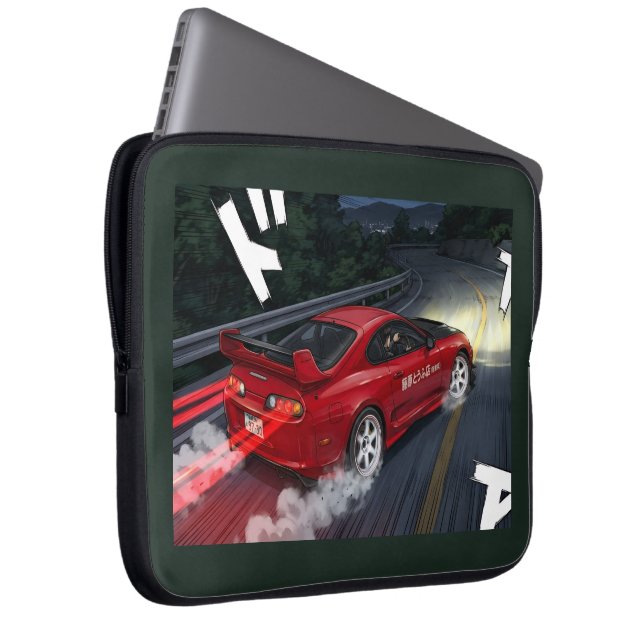 Retro JDM MK4 Supra Drift Anime Style Laptop Sleev Sleeve (Front Right)