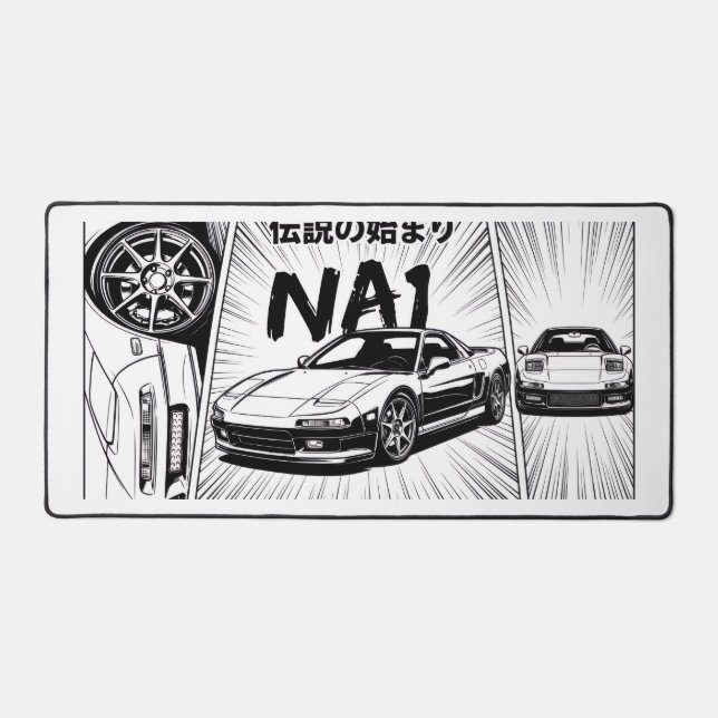 Retro JDM NA1 NSX Widescreen Manga Panel Desk Mat  (Front)