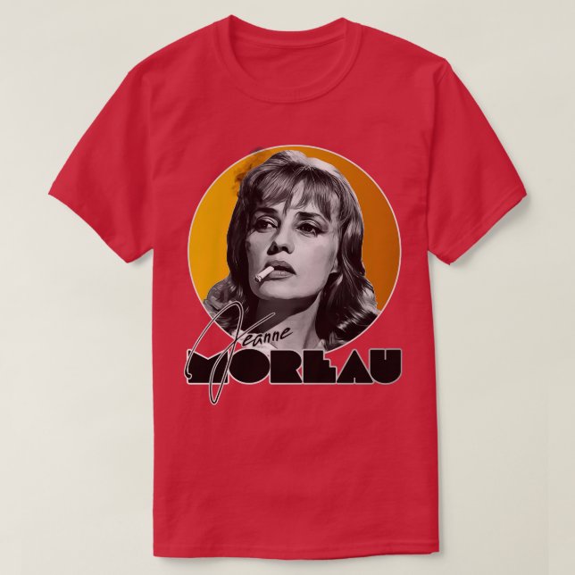 Retro Jeanne Moreau Gold Tribute T-Shirt (Design Front)
