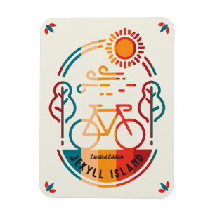 Retro Jekyll Island Bike Trail  Magnet