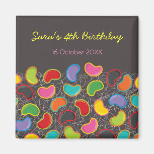Retro Jellybeans Pop Kid's Birthday Save The Date Magnet