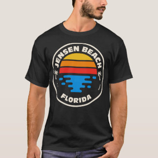 Retro Jensen Beach Florida Vintage Beach Surf Embl T-Shirt