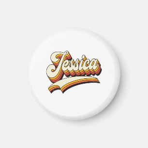 Retro Jessica Name 70s Vintage Design Magnet
