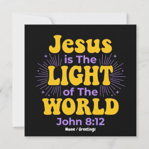 Retro Jesus is the Light of the World John 8 12 Invitation