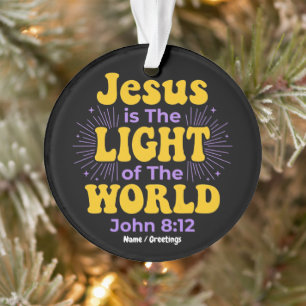 Retro Jesus is the Light of the World John 8 12 Ornament
