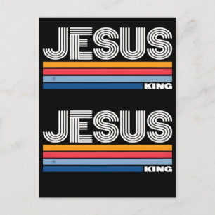 Retro jesus king christian  postcard