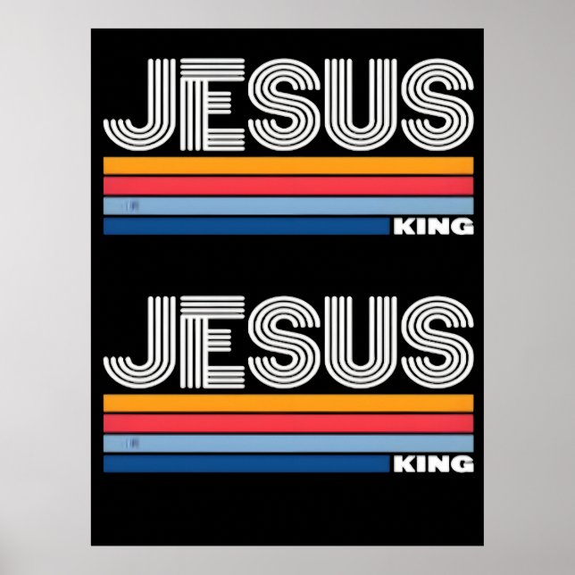 Retro jesus king christian  poster (Front)