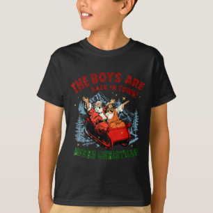 Retro Jesus Santa The Boys Are Back In Town Merry T-Shirt