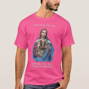 Retro Jesus Shovelhead I Forgive All The Haters Bi T-Shirt