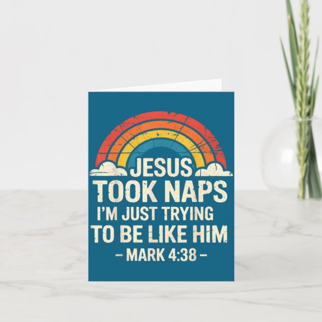 Retro Jesus Took Naps Mark Card (Front)