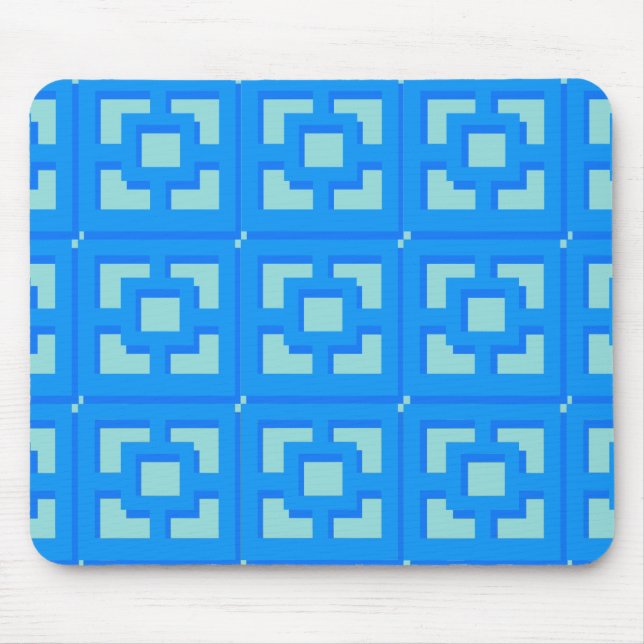 Retro Jet Set Blue Trellis Mousepad (Front)