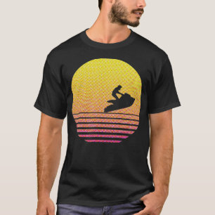 Retro Jet Ski Water Sports Sunset Health Fitness T-Shirt