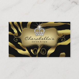 Retro Jewellery Salon Spa Business Card Zebra