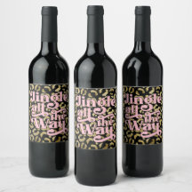 Retro Jingle All the Way Drink Label Animal Print