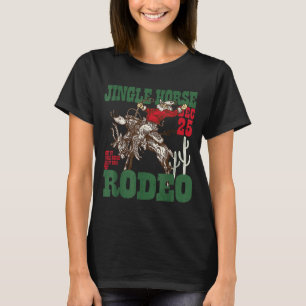 Retro Jingle Horse Rodeo Christmas Funny Western C T-Shirt